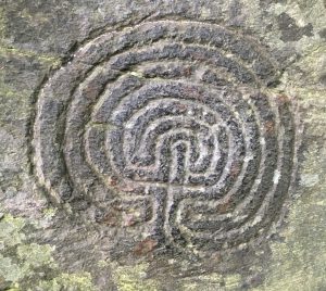 A carving in rock