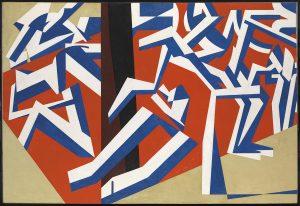 An abstract, angular painting