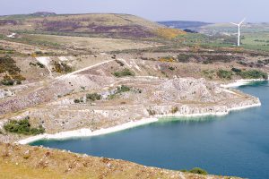A reservoir of water at the clay pit