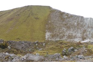 A slag pile at a china clay pit